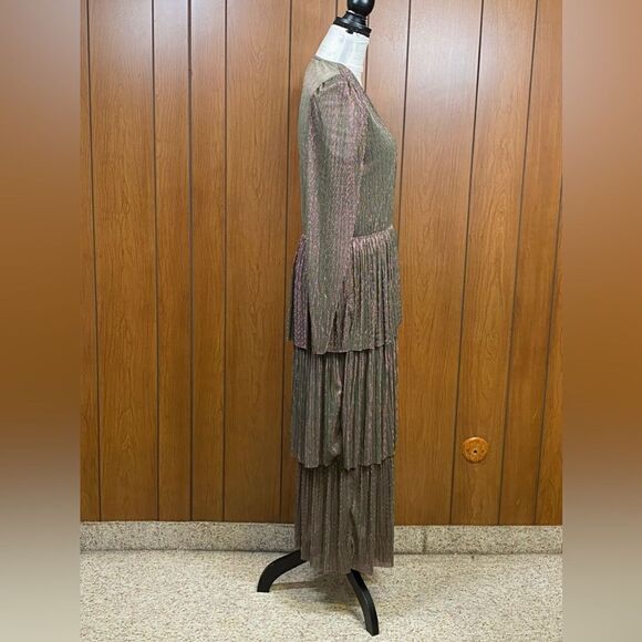 Sabina Musáyev Carry Tiered Metallic Dress size L - Picture 7 of 11